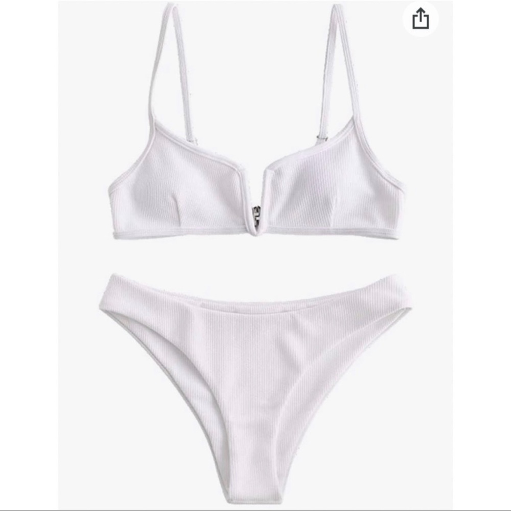 ZAFUL Wired V-notch Swimsuit White